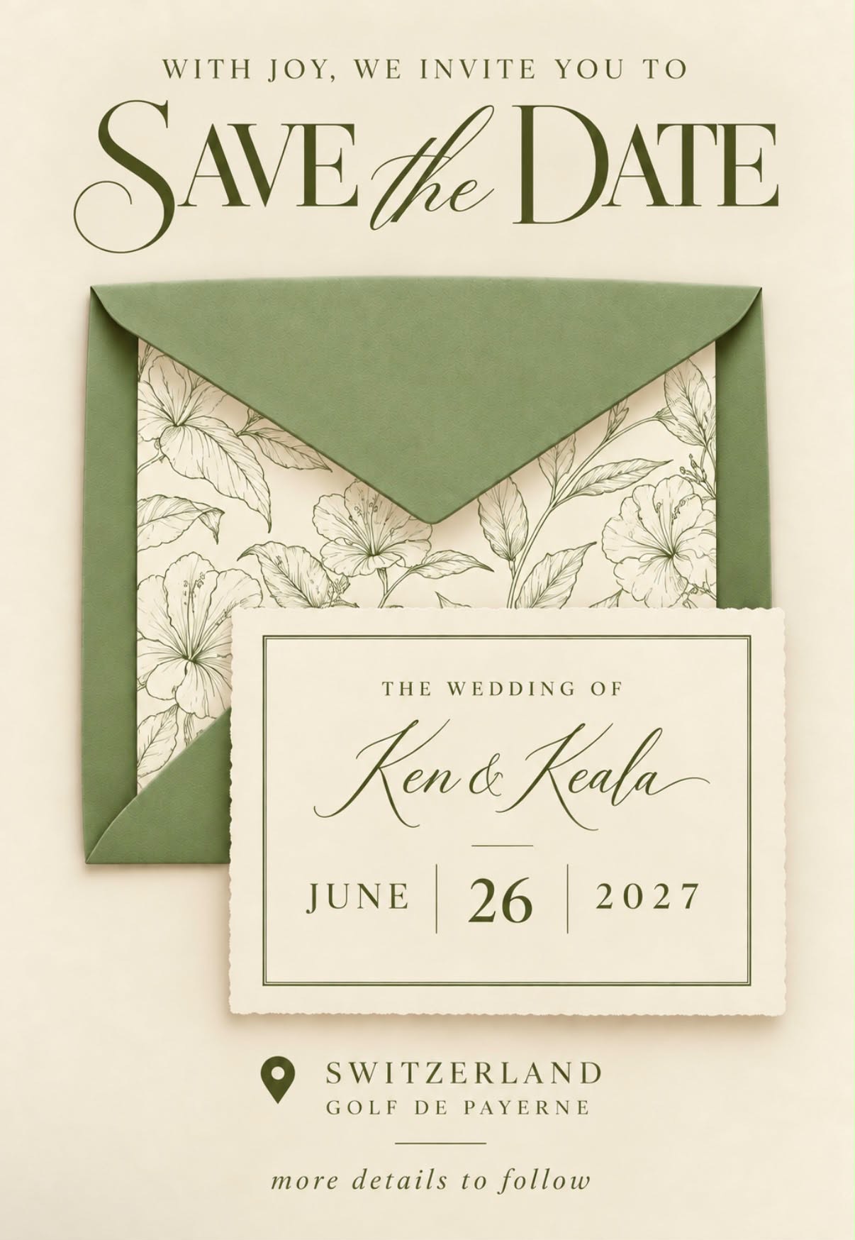 Ken and Keala — June 26, 2027, Golf de Payerne, Switzerland